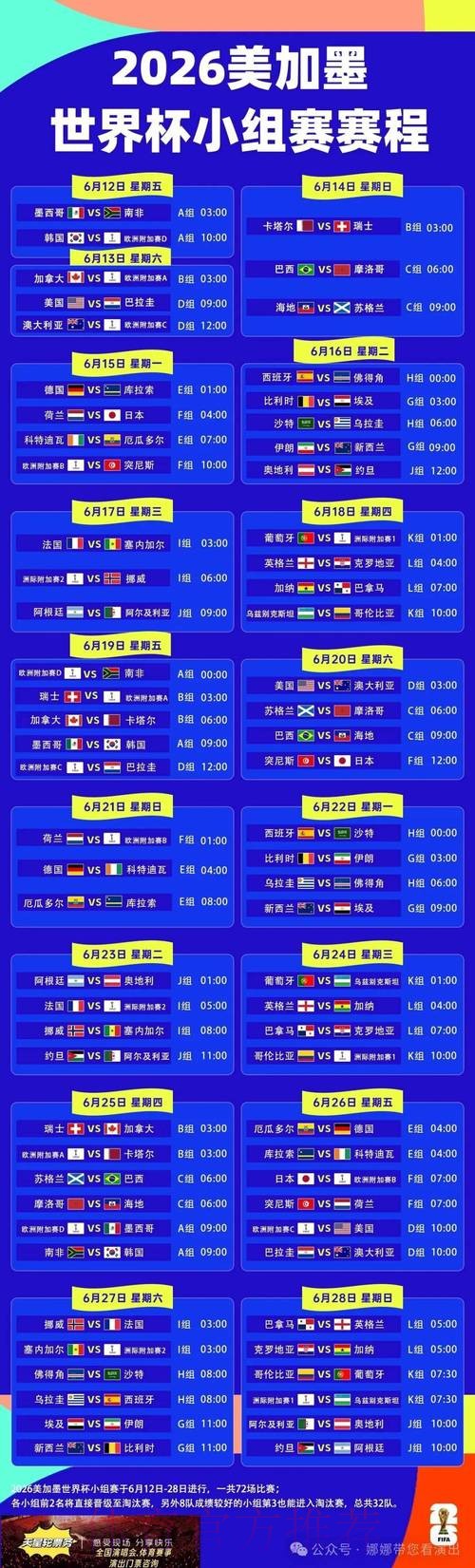2026世界杯赛程中国时间最新时间表怎么看